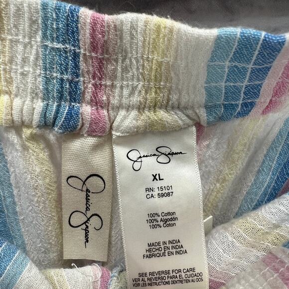 Jessica Simpson Womens Swim Cover Up Pants Size XL Striped White New Tie Belt - Picture 5 of 5